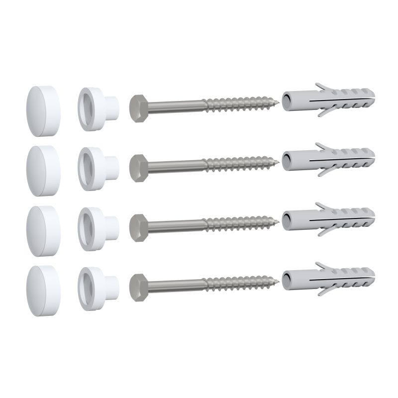 Bevestigingsset RVS-304 vierkant